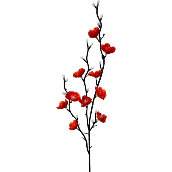 Fake Silk Plum Flower Long Stems Fake Peach Tree Branch, Artificial Plum Blossom, Simulation Long Stem Silk Flower Branches Home Kitchen Decoration Party Supplies