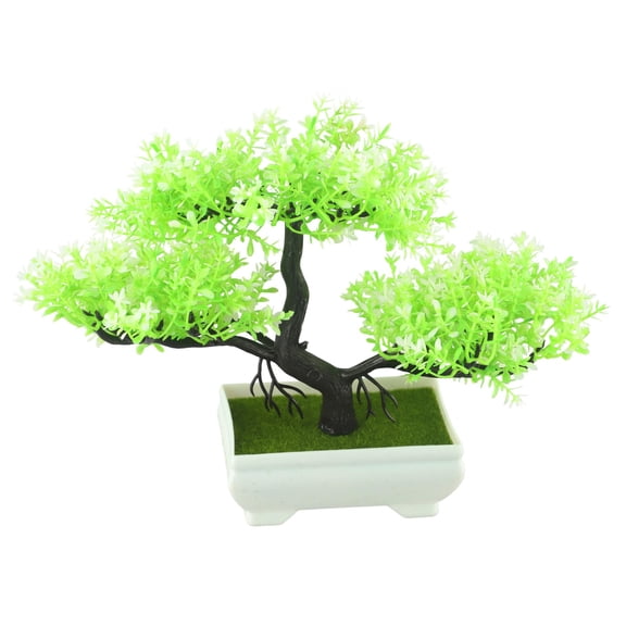 Fake Simulated Potted Plants Bonsai Potted Plants Simulated Pines Trees Home Office Decoration Wedding And Holiday Decoration White Smile Home