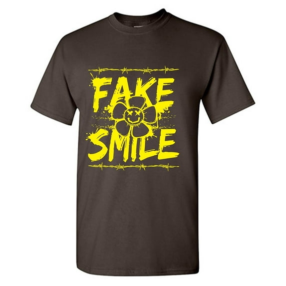 Fake Smile Sarcastic Humor Graphic Tees Gift For Mens Novelty Funny T Shirt