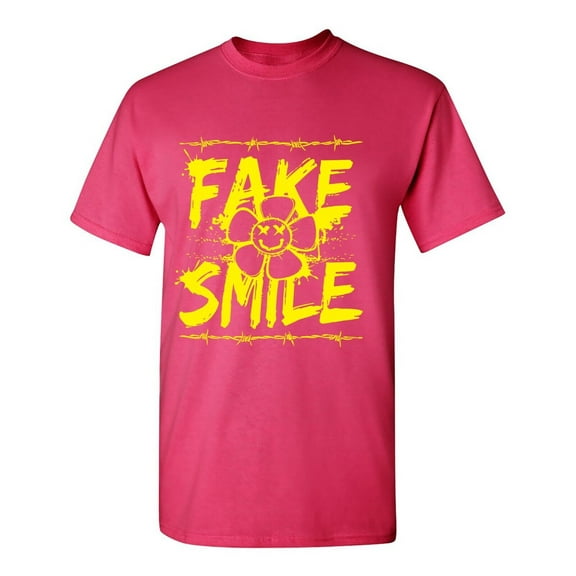 Fake Smile Sarcastic Humor Graphic Tees Gift For Mens Novelty Funny T Shirt