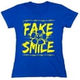 thumbnail image 1 of Fake Smile Sarcastic Humor Novelty Funny Women's Casual Tees, 1 of 3