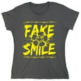 thumbnail image 1 of Fake Smile Sarcastic Humor Novelty Funny Women's Casual Tees, 1 of 3