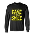 thumbnail image 1 of Fake Smile Sarcastic Humor Novelty Men's Long Sleeve Shirts, 1 of 3