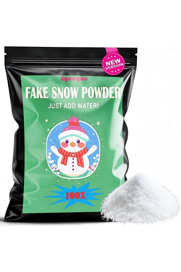 Fake Snow Powder, Artificial Snow, Christmas Snow, Faux Snow, Make Fluffy Snow In Seconds, Instant Snow Powder - Add Water Grows To 100x, Great For Slime Diy Arts & Crafts Snow Decoration (16 Ounces)