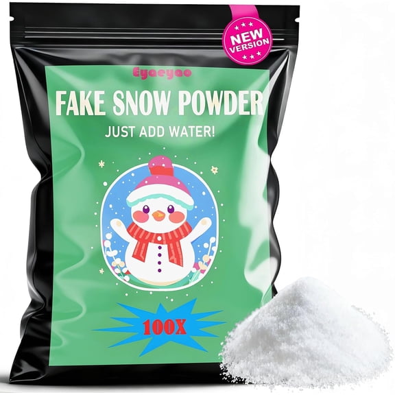 Fake Snow Powder, Artificial Snow, Christmas Snow, Faux Snow, Make Fluffy Snow In Seconds, Instant Snow Powder - Add Water Grows To 100x, Great For Slime Diy Arts & Crafts Snow Decoration (16 Ounces)