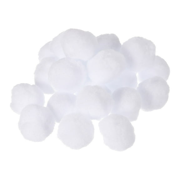 Fake Snow balls Toys White 2 Inch Artificial Snow Plush Balls for Christmas Decoration Indoor Winter Home 60 Pcs