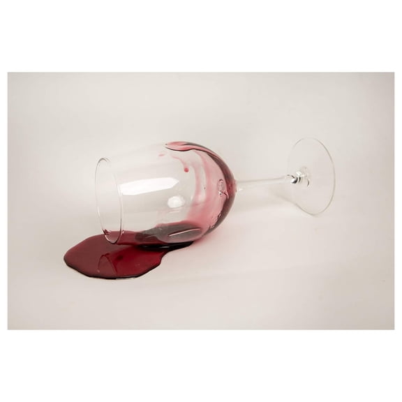 Fake Spilled Red Wine Glass