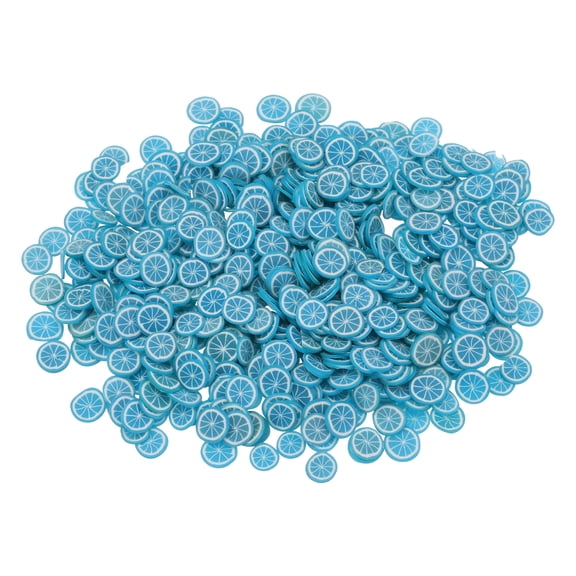 Fake Sprinkles, 30G Blue Lemon Resin Faux Sprinkles Fake Candy Sugar Polymer Clay Slices for Nail Art, Blue
