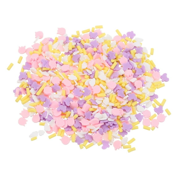 Fake Sprinkles, 30G Butterfly/Flower Resin Faux Sprinkles Fake Candy Sugar Polymer Clay Slices for Nail Art, Purple/Pink/White/Yellow