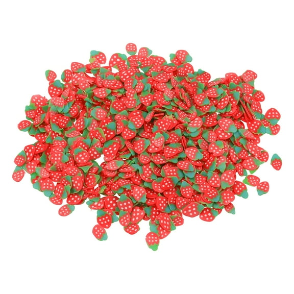Fake Sprinkles, 30G Red Strawberry Resin Faux Sprinkles Fake Candy Sugar Polymer Clay Slices for Nail Art, Red