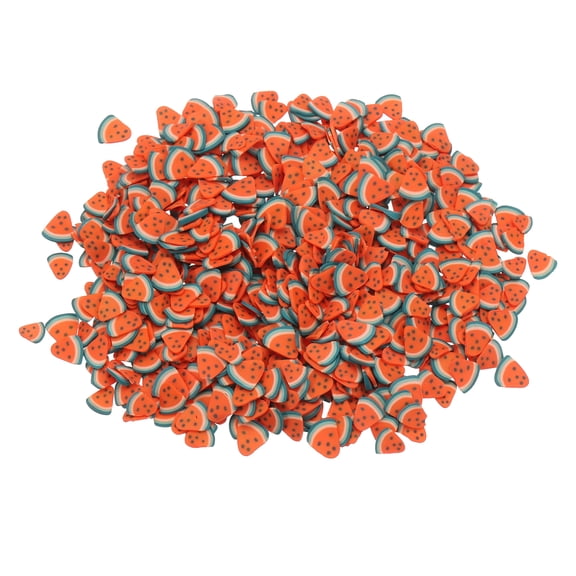 Fake Sprinkles, 30G Triangular Watermelon Resin Faux Sprinkles Fake Candy Sugar Polymer Clay Slices for Nail Art, Red/Green/White