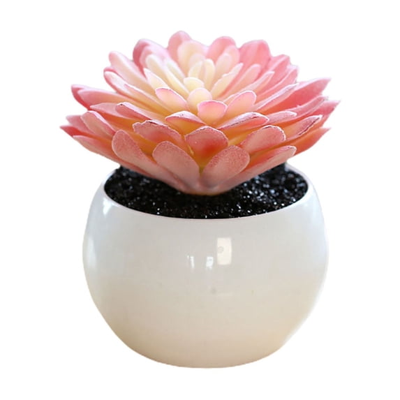 Fake Succulent Plant Set - Artificial Succulent Plants for Women Desk - Realistic Faux Succulents in Ceramic Planter Pots - Mini Purple Succulent Decor for Bedroom