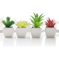 thumbnail image 1 of Fake Succulents Plants Artificial Faux Succulents Small 4pcs Mini Potted Plastic Succulents for Christmas Home Office Living Room Desk Decor Aesthetic A, 1 of 5
