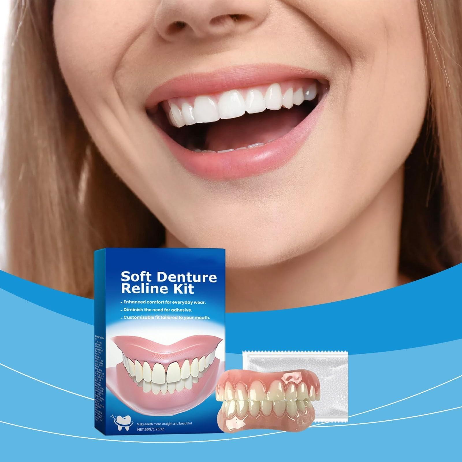 Fake Teeth Cosmetic Denture Braces Kit Soft Reline for Men and Women