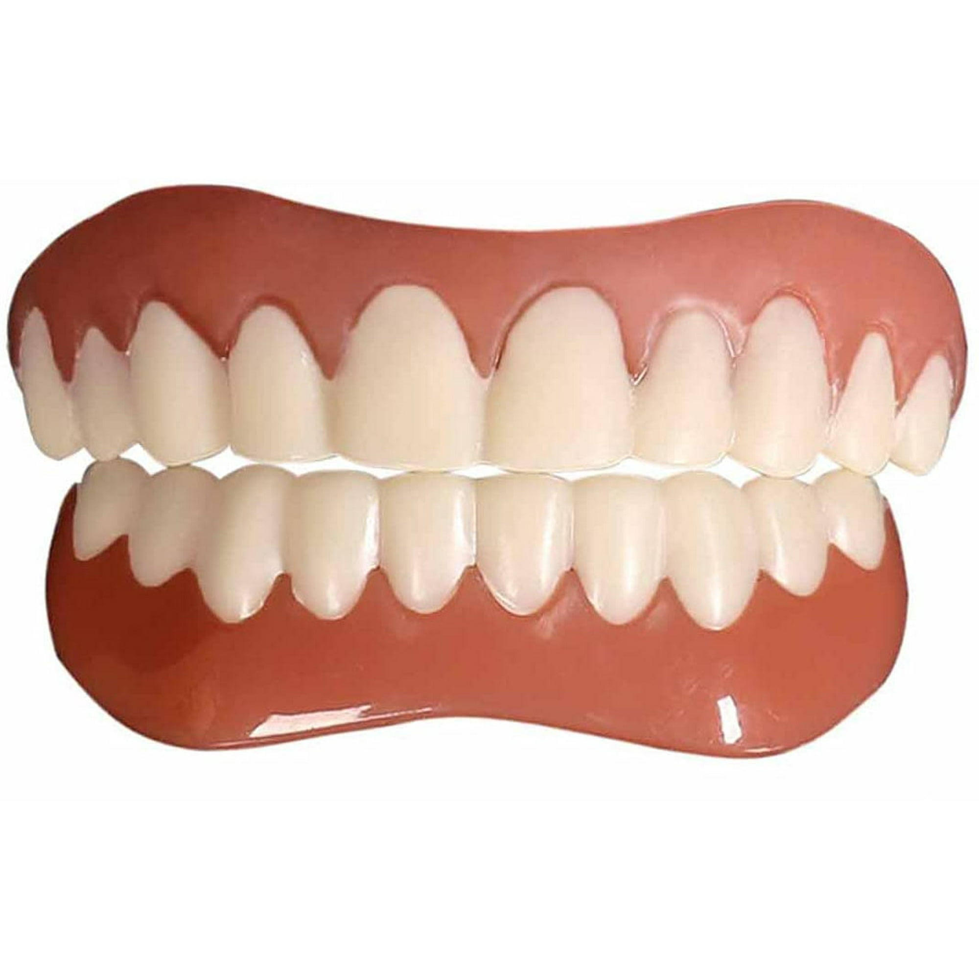 Fake Teeth, Cosmetic Denture Veneers for Upper and Lower Jaw, Natural Shade Fake Veneer for