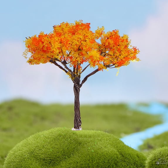Fake Tree Model Trains 8pcs Micro Miniature Model Accessory Simulation Mini Decorative Landscape Garden Prop Decor Trees Micro Scene Layout Props Japanese Decor