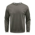 thumbnail image 1 of Fake Two Piece O-neck Long Sleeves Men T-shirt Autumn Bottoming Top Pullover Tees, 1 of 8