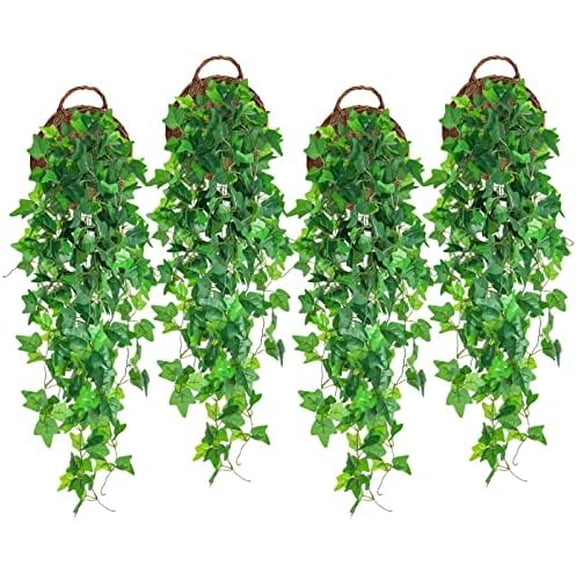 Fake Vines 4pcs Artificial Ivy Hanging Plant Silk Leaves Faux Greenery Garland for Room Indoor Outdoor Garden Door Wall Baskets Wedding Party Table Balcony Decor