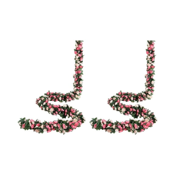 Fake Vines Artificial Flowers Flower Garland Vine Garland Spring Decor Hanging Vines 2 Pcs 8.2 FT Flower Garland Hanging Floral Vines for Wedding Party Home Office Decorations