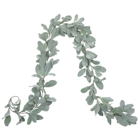 Fake Vines Lambs Ear Garland Artificial Flowers Vine Garland Spring Decor 5.9 FT Silver Green Lambs Ear Garland Hanging Vines for Wedding Party Home Office Decorations