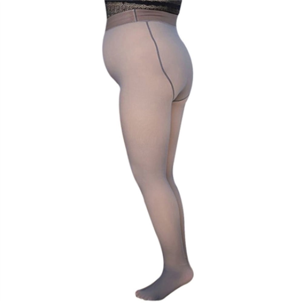 X-CHENG Fleece Lined Tights Sheer Women - Fake Translucent Warm