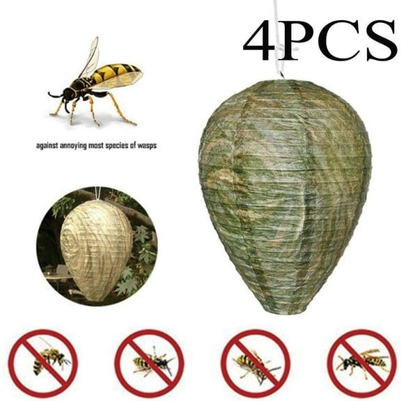 Fake Wasp Nest,Wasp Nest Decoy,Waterproof Wasp Nest Decoys Hanging Hornet Deterrents Fake Cloth Wasp Nest Non-Toxic Bee Decoy Deterrent for Home Garden(4pcs 11*9in)from ANMUYUM