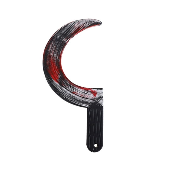Fake Weapon Bloody Sickle Prop 13 Inch Plastic Halloween Accessory for Party Haunted House Decor