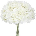 thumbnail image 1 of Fake White Hydrangea Artificial Flowers - Faux Silk Hydrangeas Flowers Heads with Stems Real Touch for Home Wedding Party Table Decor(White,Pack of 10), 1 of 5
