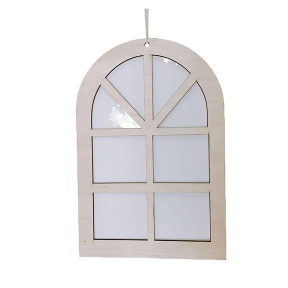 DINHEAROM Hollow Window Pendant Khaki 1Set 14.6X9.8X2in