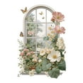 thumbnail image 1 of Fake Window Wall Sticker Removable DIY Romantic Flowers Rose Plants Wall Stickers Peel and Stick Vinyl Natural Scenery Fake Window Wall Decal for Bedroom Living Room Decoration, 1 of 8