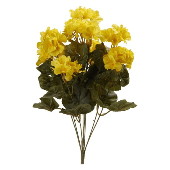 Fake Yellow Geranium Bush - For Indoor Spring and Summer Arrangements and Home Decor