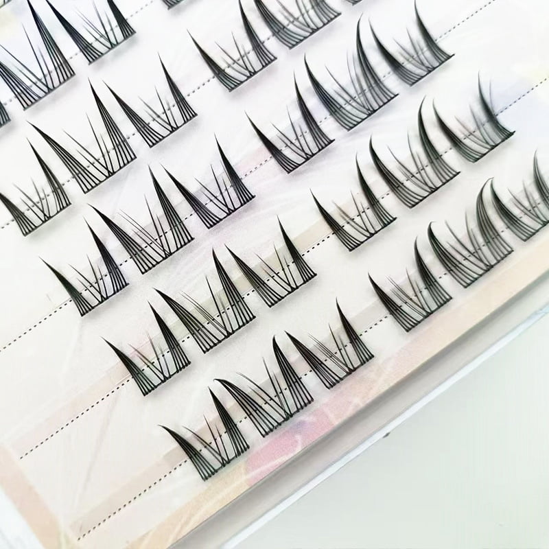 Fake eyelashes supernatural large capacity 10 rows thick segmented ...