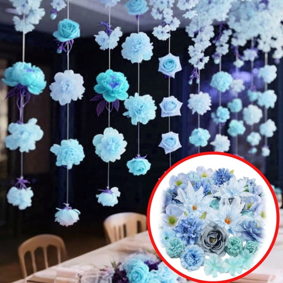Fake flowers for spring decorations Artificial Flowers Roses Flowers Heads For Crafts DIY Home Spring Garden Wildflower Garland Hanging Decoration Small Rose Fabric Flower Heads