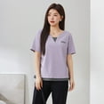 thumbnail image 1 of Fake two contrasting thin embroidered tops, 1 of 5