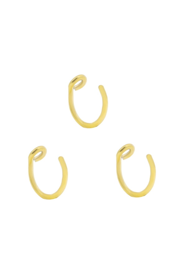 Fakes Nose Ring Halloween Faux Nose Rings for Women 20g Nose Ring Nose Hoop 20 Gauge 6mm Surgical Steel Faux Piercing Jewelry Gold 3pcs