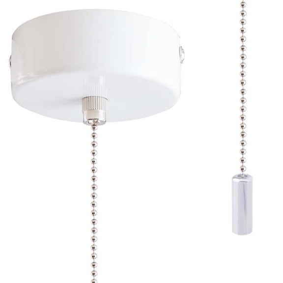 Fakrich 1PCS Ceiling Fan Pull Chain, Fan Pull Chain Extension, Pull Chains for Ceiling Fans and Lights, Light Pull Chain Extension(White)