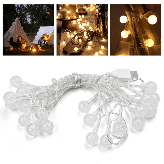 Fakrich 33ft 80 LEDs Camping String Lights, Globe Fairy Lights, Waterproof Outdoor Indoor String Lights for Outdoor/Indoor, Tent, Camping, Bedroom,Garden,Christmas Tree