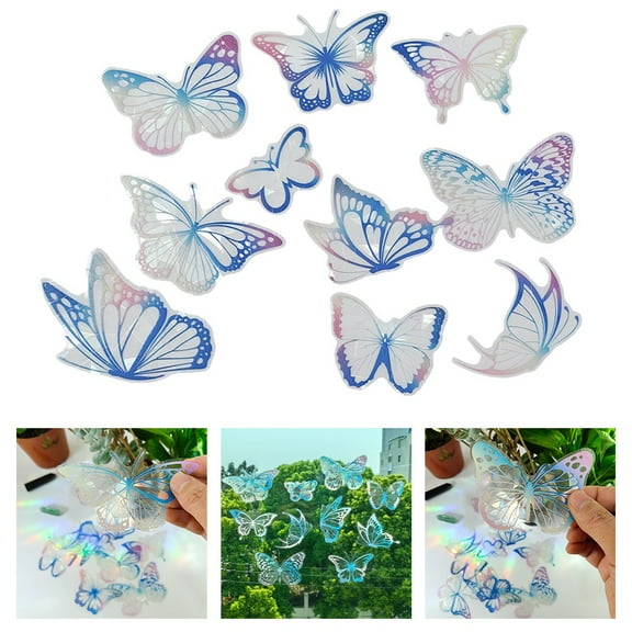Fakrich 3D Butterfly Wall Decor 10 Pcs, Blue Butterfly Decorations for Butterfly Birthday Decorations Butterfly Party Decorations Cake Decorations, Removable Stickers
