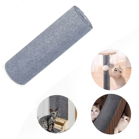 Fakrich 78.7"x15.8" Cat Scratch Mat, Trimmable Self-Adhesive Carpet, DIY Climb Cat Scratcher for Cat Couch Furniture or Wall Protector, Covering Cat Tower, and Replacement Pads (Light Gray)