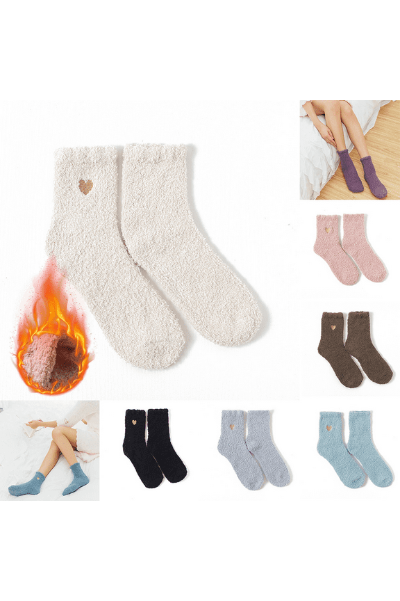 8 Pairs Women's Fuzzy Slipper Socks, Fleece Sock, Women Warm Plush Thickening Socking, Fluffy Cozy Christmas Gifts for Her Girlfriend Wife Mom