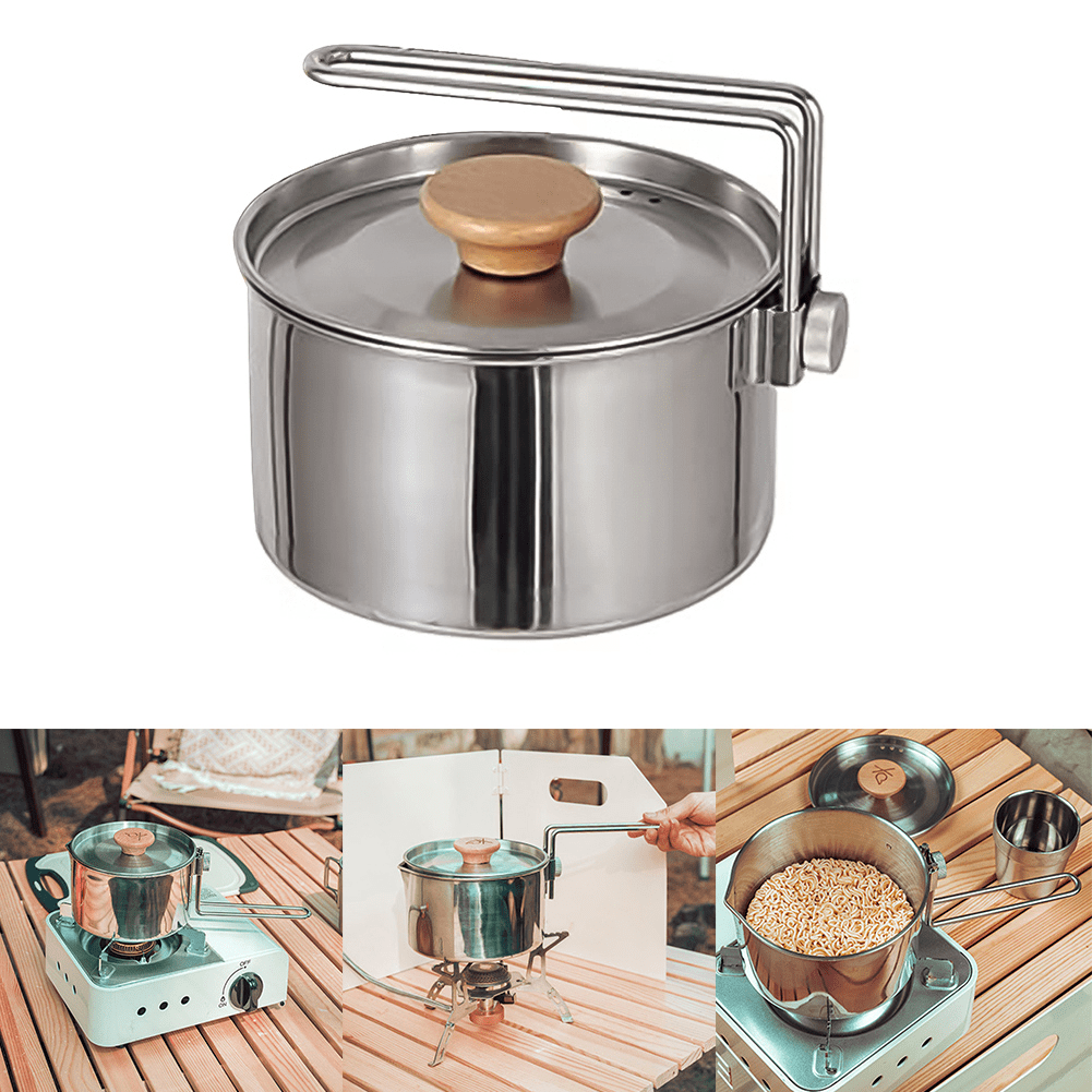 Bouilloire De Camping 1L - Inoxydable Légère - Pour Randonnée Et Trekking