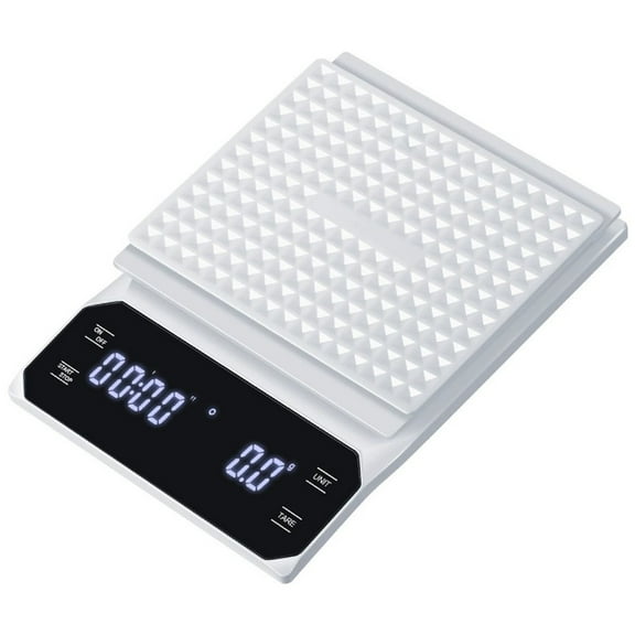 Fakrich Coffee Scale with Timer 3kg/0.1g High Precision Pour Over Drip Espresso Scale with Back-Lit LCD Display, White