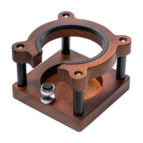 Fakrich Espresso Tamper Holder, General Wood Coffee Tamper Station Base, Wooden Espresso Tamp Mat Stand, Espresso Accessories,Adjustable Portafilters Stand Height(A style）