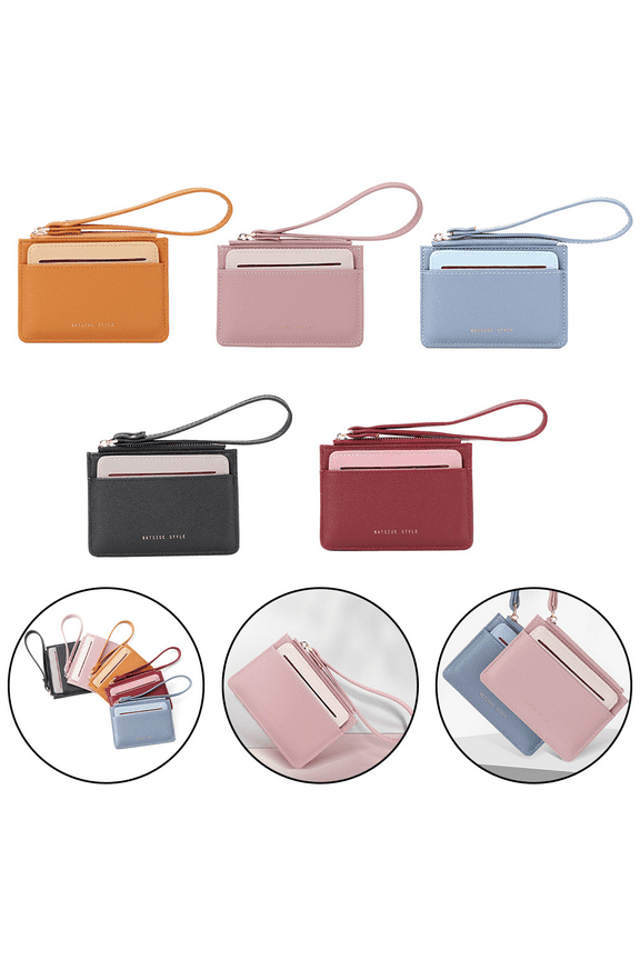 PU Leather Coin Purse Wallets, Stylish Bifold Wallets with 7 Credit Credit Cards and Wristlet, Slim Minimalist Front Wallet/Credit Card Holder, Great Gift,Purple