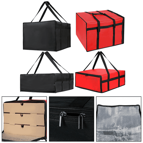 Fakrich Pizza Bag, Insulated Pizza Bags for Delivery Carry Hot, Large Pizza Food Delivery Bag, Insulated Grocery Bags（Red,20"x20"x6"）