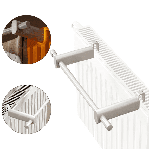Fakrich Radiator Towel Rails,Radiator Airer with Single Rod Heat-Resistant Radiator Shelf Detachable Radiator Clothes Drying Rack for Plate Type/Film Type/Electric Radiator, 11.8 Inch