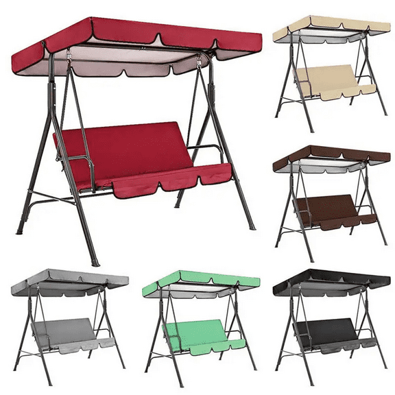 Fakrich Swing Canopy Cover Set, Waterproof Swing Cover Seat Top Cover Oxford Cloth Outdoor Rainproof Durable Anti Dust Protector,Green,77"x49"