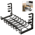 thumbnail image 1 of Fakrich Under Desk Cable Management Tray,No Drill Steel Cable Tray Organizers, Adjustable Wire Management Tray Cable Rack with Clamp Mount, 1 of 10