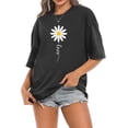 thumbnail image 1 of Faktuzi Daisy Shirts for Women Oversized T Shirts Flower Graphic Tees Vintage Floral Print Crewneck Cotton Short Sleeve Tops, 1 of 3