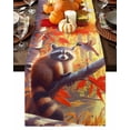 thumbnail image 1 of Fal Forest Raccoon Bird Table Runner-Cotton Linen- 36 Inch Holiday Dresser Scarves, Autumn Orange Red Maple Tree Leaves Tablerunner for Kitchen Coffee/Dining Living Room Dinner Scarf Décor 13x36, 1 of 7